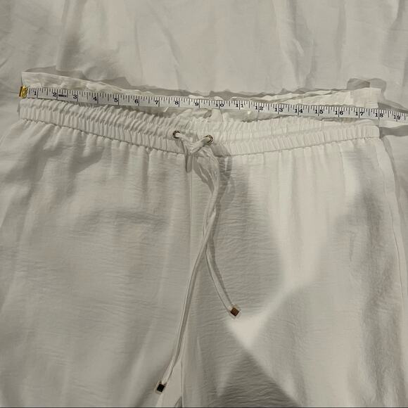 Calvin Klein NWT Smocked Waist Wide Leg Pants size L White - Picture 3 of 11